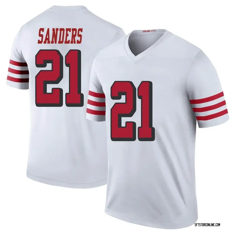 Men's Deion Sanders San Francisco 49ers Color Rush Jersey White Legend