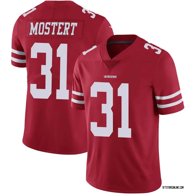 Men's Raheem Mostert San Francisco 49ers 100th Vapor Jersey - Scarlet ...